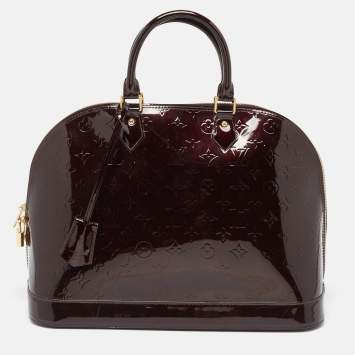 Pre Owned Louis Vuitton Amarante Monogram Vernis Alma GM Bag