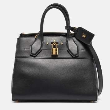 Pre Owned Louis Vuitton Black Leather City Steamer PM Bag