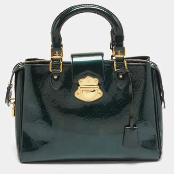 Pre Owned Louis Vuitton Blue Nuit Monogram Vernis Melrose Avenue Bag