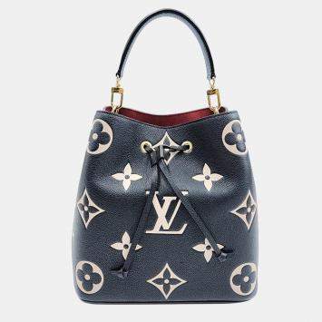 Pre Owned Louis Vuitton Black Giant Monogram Empriente Leather Neonoe MM Bucket Bag
