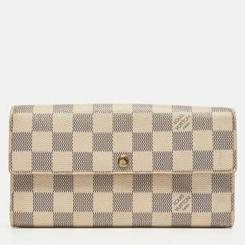 Pre Owned Louis Vuitton Damier Azur Canvas Sarah Wallet