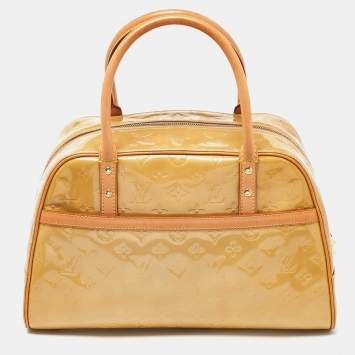 Pre Owned Louis Vuitton Beige Monogram Vernis Tompkins Square Bag