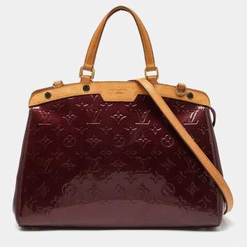 Pre Owned Louis Vuitton Amarante Monogram Vernis Brea MM Bag