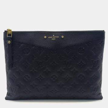 Pre Owned Louis Vuitton Black Monogram Empriente Leather Daily Clutch Bag