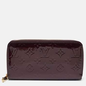 Pre Owned Louis Vuitton Amarante Monogram Vernis Zippy Wallet