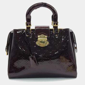 Pre Owned Louis Vuitton Amarante Monogram Vernis Leather Melrose Avenue Top Handle Bag