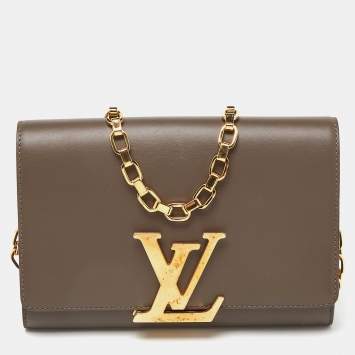 مملوكة مسبقًا Louis Vuitton Olive Green Leather Chain Louise GM Bag
