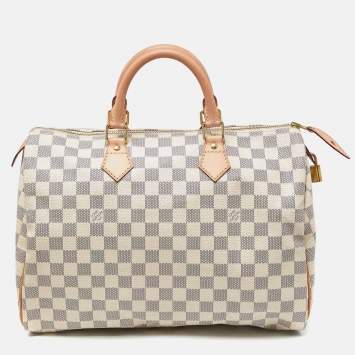 Pre Owned Louis Vuitton Damier Azur Canvas Speedy 35 Bag