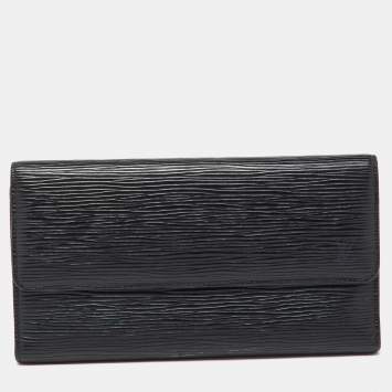Pre Owned Louis Vuitton Black Epi Leather  Porte Tresor Wallet