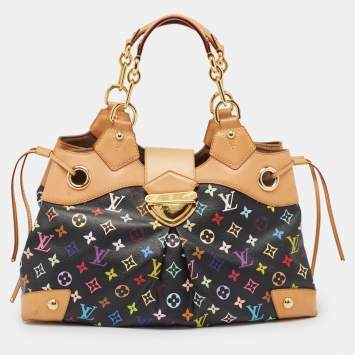 Pre Owned Louis Vuitton Black Multicolor Monogram Canvas Ursula Bag