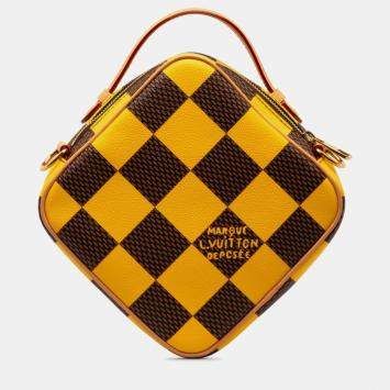 Pre Owned Louis Vuitton Volcano Orange Damier Pop Chess Handbag