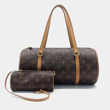 Pre Owned Louis Vuitton Brown Monogram Papillon Top Handle Bag