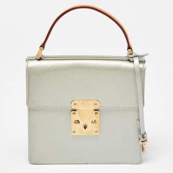 Pre Owned Louis Vuitton Silver Monogram Vernis Spring Street Bag