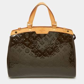 Pre Owned Louis Vuitton Vert Bronze Monogram Vernis Brea GM Bag