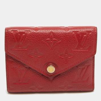 Pre Owned Louis Vuitton Cherry Monogram Empreinte Leather Compact Curieuse Wallet