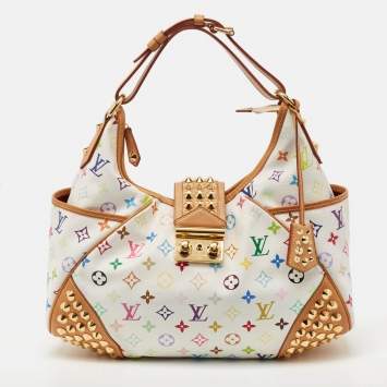 مملوكة مسبقًا Louis Vuiton White Monogram Multicolore Canvas Chrissie MM Bag