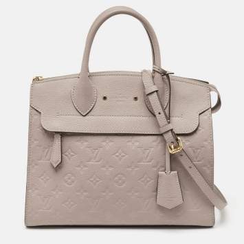 Pre Owned Louis Vuitton Beige Monogram Empreinte Leather Pont Neuf MM Bag