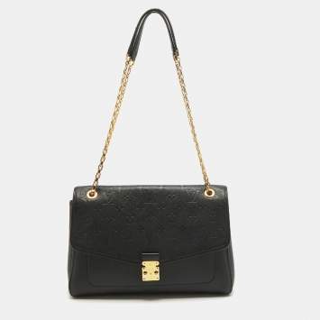 Pre Owned Louis Vuitton Black Monogram Empreinte Leather St Germain MM Bag