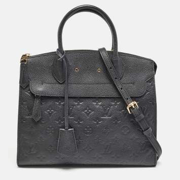 Pre Owned Louis Vuitton Black Monogram Empreinte Leather Pont Neuf MM Bag