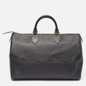 Pre Owned Louis Vuitton Black Epi Leather Speedy 35 Bag