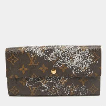 Pre Owned Louis Vuitton Monogram Canvas Dentelle Sarah Wallet 