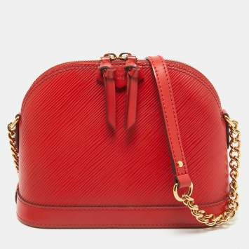 Pre Owned Louis Vuitton Red Epi Leather Mini Alma Bag