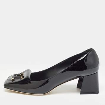 Pre Owned Louis Vuitton Black Patent Leather Shake Pumps Size 39