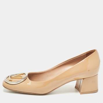 Pre Owned Louis Vuitton Beige Patent Leather Madeleine Pumps Size 37