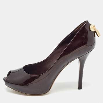 Pre Owned Louis Vuitton Burgundy Patent Oh Really! Pumps Size 36