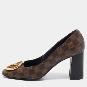 Pre Owned Louis Vuitton Brown Mongram Canvas Madeleine Pumps Size 40.5
