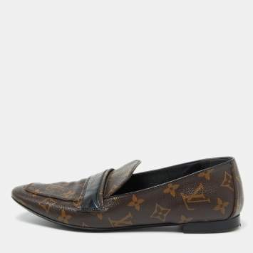 Pre Owned Louis Vuitton Monogram Coated Canvas Upper Case Loafers Size 40