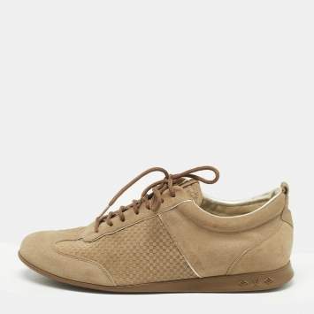 مملوكة مسبقًا Louis Vuitton Brown Suede Low Top Sneakers Size 38