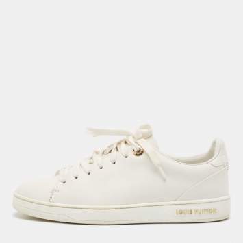 Pre Owned Louis Vuitton White Leather Frontrow Lace Up Sneakers Size 36