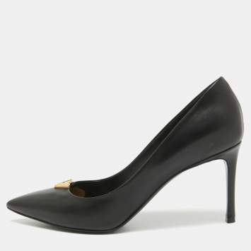 Pre Owned Louis Vuitton Black Leather Heartbreaker Pumps Size 41