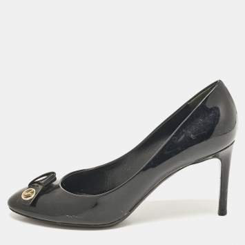 Pre Owned Louis Vuitton Black Patent Leather Fiance Pumps Size 38