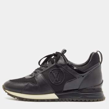 Pre Owned Louis Vuitton Black Leather and Mesh RunAway Sneakers Size 39
