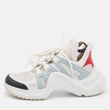 Pre Owned Louis Vuitton Multicolor Leather and Fabric Archlight Sneakers Size 39