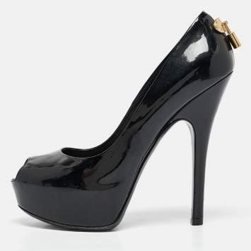 Pre Owned Louis Vuitton Black Patent Leather Oh Really! Pumps Size 37.5