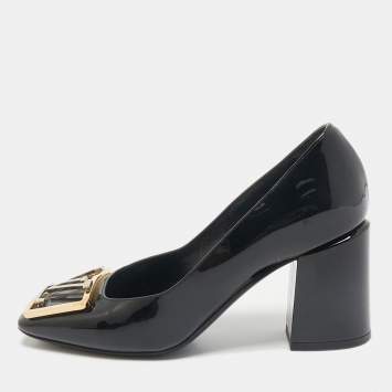 Louis Vuitton Black Patent Leather Madeleine Pumps Size 35.5