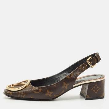 Louis Vuitton Monogram Canvas Madeleine Slingback Pumps Size 37