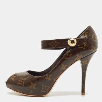 Louis Vuitton Brown Monogram Canvas Ritual Mary Jane Pumps Size 37.5
