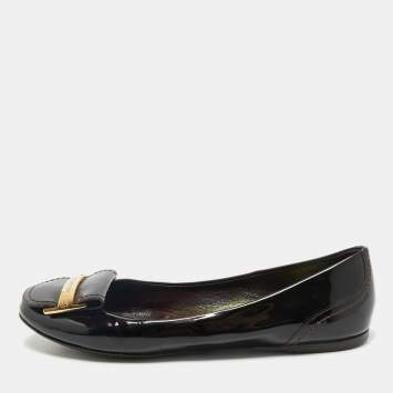 Louis Vuitton Burgundy Patent Leather Ballet Flats Size 37