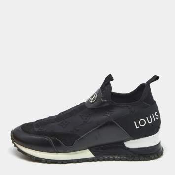 Louis Vuitton Black Monogram Neoprene Run Away Sneakers Size 37