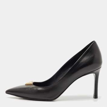 Louis Vuitton Black Leather Heartbreaker Pointed Toe Pumps Size 36