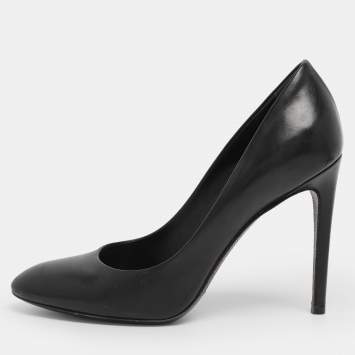 Pre Owned Louis Vuitton Black Leather Pumps Size 37.5