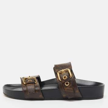Pre Owned Louis Vuitton Monogram Canvas Bom Dia Flat Sandals Size 36