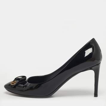 مملوكة مسبقًا Louis Vuitton Fiance Size 38.5 Black Patent Leather Pumps