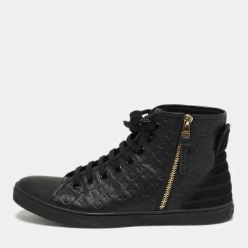 مملوكة مسبقًا Louis Vuitton Punchy Size 41 Black Monogram Leather High Top Sneakers