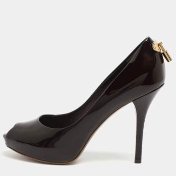 مملوكة مسبقًا حذاء كعب عالي لوي فيتون أوه ريلي! جلد أحمر لامع مقاس 36.5