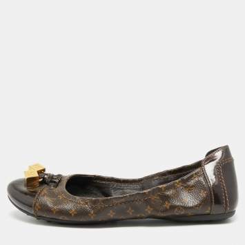 مملوكة مسبقًا Louis Vuitton Dice Size 39 Brown Monogram Coated Canvas and Leather Ballet Flats